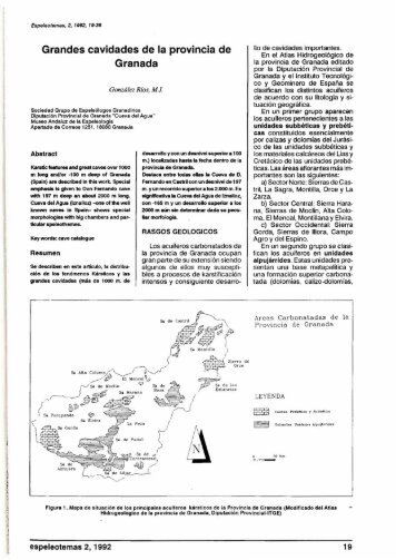 Grandes cavidades de la provincia de Granada - Espeleoteca