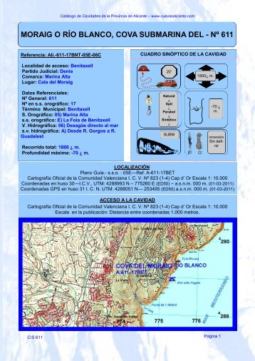 MORAIG O RÍO BLANCO, COVA SUBMARINA DEL - Nº 611