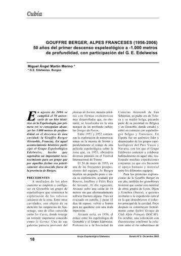Gouffre Berger, Alpes Franceses - Grupo espeleológico Edelweiss