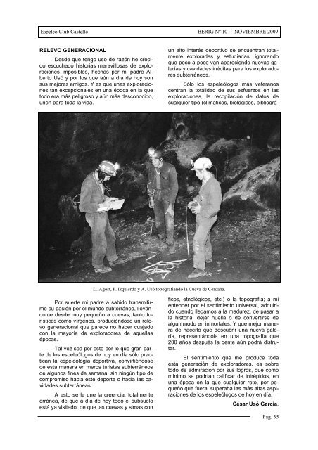 COMIENZOS DE LA ESPELEOLOGÍA EN CASTELLÓN - Cuevas de ...