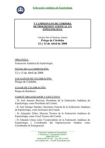 Dossier en formato pdf - Federacion Andaluza de Espeleología