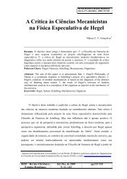 A Crítica às Ciências Mecanicistas na Física Especulativa de Hegel