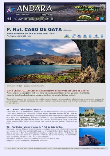 CABO DE GATA-NIJAR Puente San Isidro mayo ... - Andara rutas