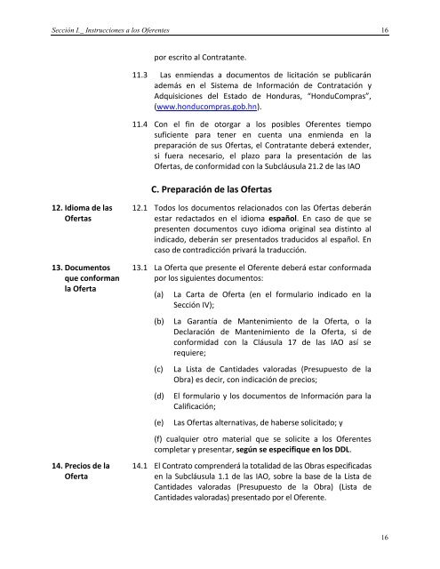 Sección I. Instrucciones a los Oferentes - HonduCompras