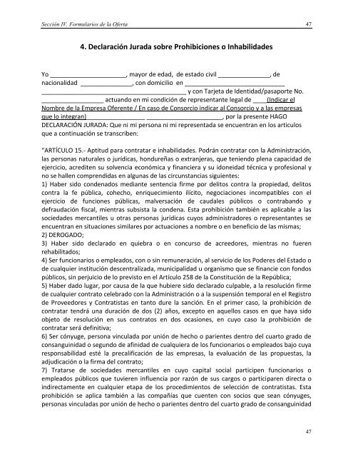 Sección I. Instrucciones a los Oferentes - HonduCompras