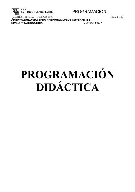 PROGRAMACIÓN DIDÁCTICA - recursos educativos