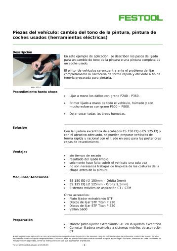 Aplicación de carrocería - Festool