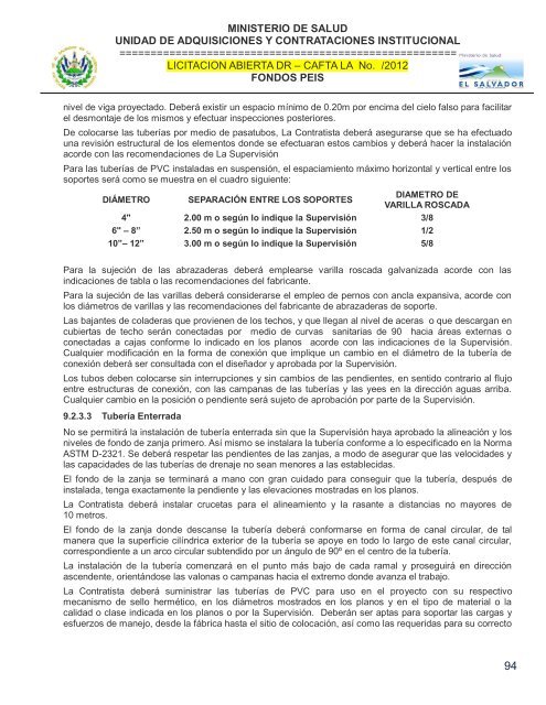 especificaciones tecnicas de licitación publica - Ministerio de Salud