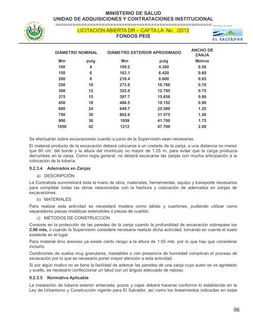 especificaciones tecnicas de licitación publica - Ministerio de Salud