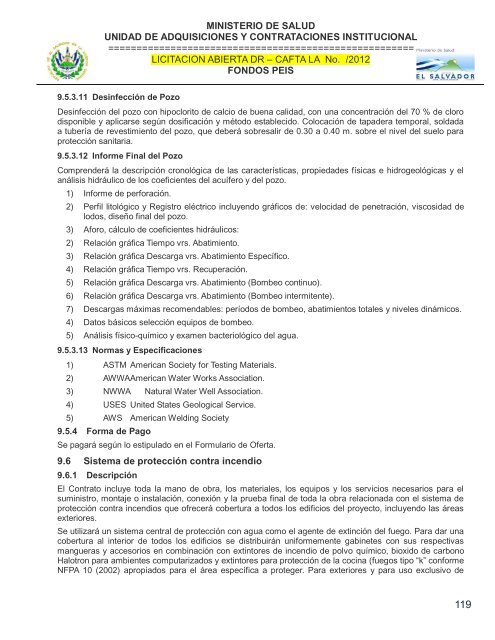 especificaciones tecnicas de licitación publica - Ministerio de Salud