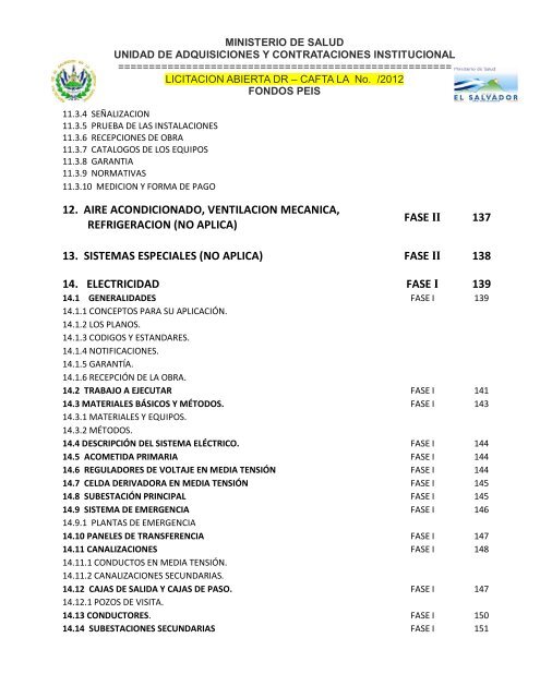 especificaciones tecnicas de licitación publica - Ministerio de Salud