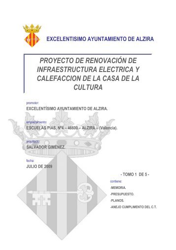 Proyecto obras - Ajuntament d'Alzira