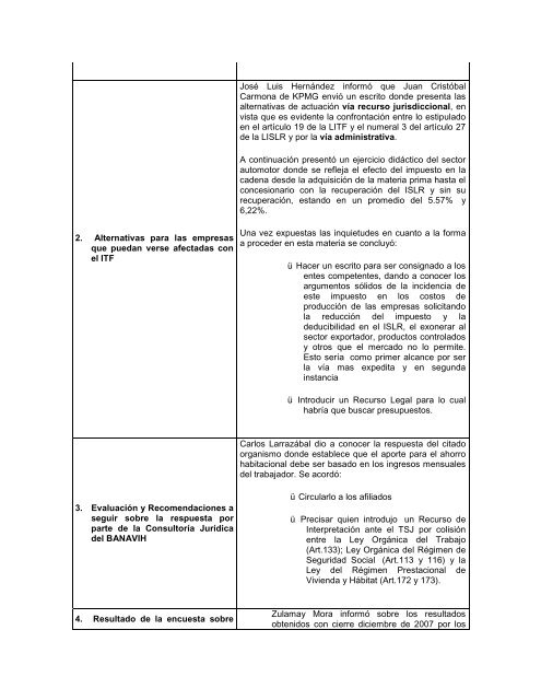 MINUTA DE REUNIÓN COMISION TRIBUTARIA Y ... - Conindustria