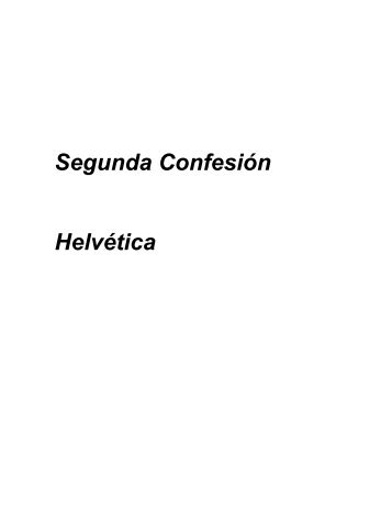 Segunda Confesión Helvética - Página de la CLIR