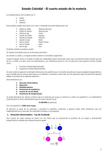 Estado Coloidal - El cuarto estado de la materia