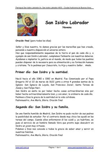 + Texto Novena 2 en formato (.pdf) - Parroquia San Isidro Labrador