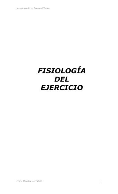 FISIOLOGÍA DEL EJERCICIO