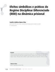 Efeitos simbólicos e práticos do Regime Disciplinar Diferenciado ...