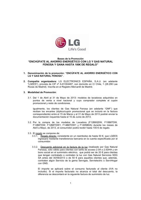 enchúfate al ahorro energético con lg y gas natural fenosa y gana ...