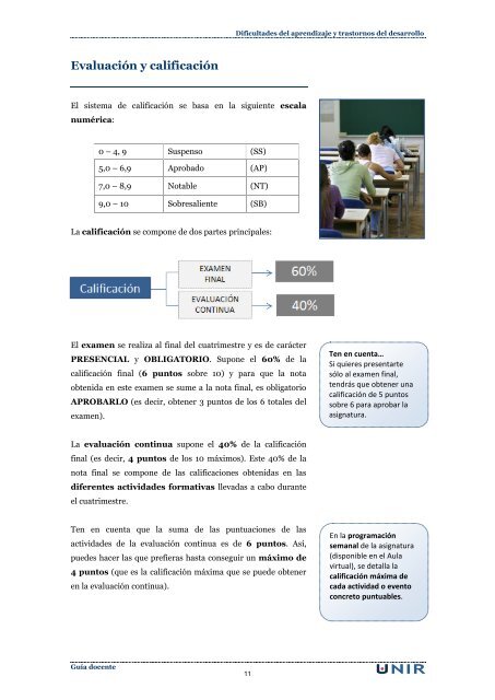 Dificultades del aprendizaje y trastornos del desarrollo. ÍNDICE - Unir