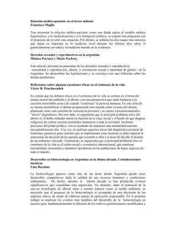 Relación médico-paciente en el tercer milenio Francisco ... - Flacso