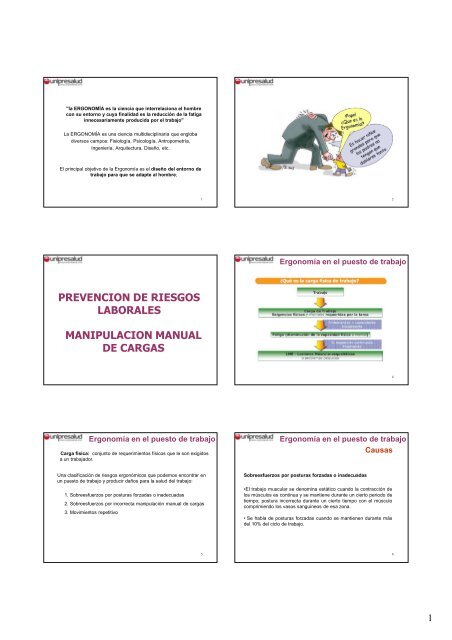 3. Ergonomia 1 - Manipulacion manual de cargas [Modo de ...