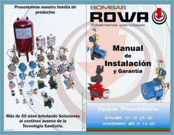 Manual de Instalación para Modelos Rowa SFL y Tango SFL