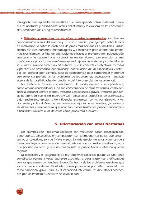 Dificultades en el Aprendizaje: Unificación de Criterios Diagnósticos