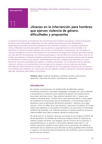 Jóvenes en la intervención para hombres que ejercen ... - Injuve