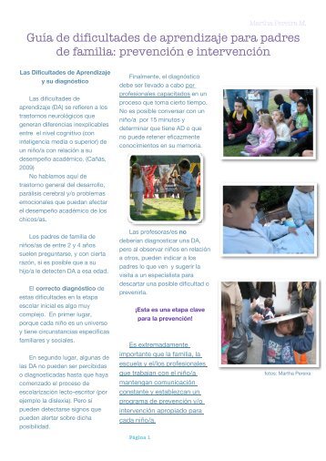 Guía de dificultades de aprendizaje para padres de familia ...