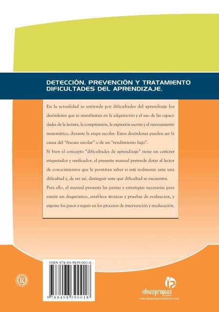 detección, prevención y tratamiento de dificultades del aprendizaje