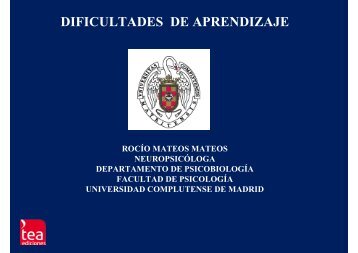 DIFICULTADES DE APRENDIZAJE - TEA Ediciones