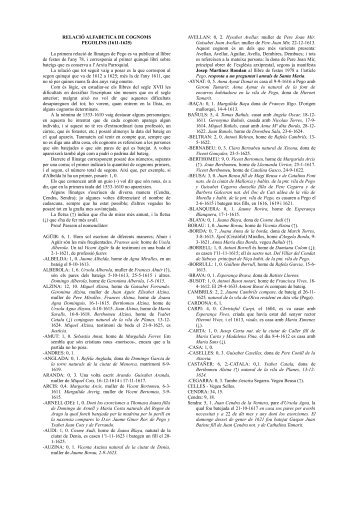 1980, Relació alfabètica de cognoms pegolins - Aldea Global