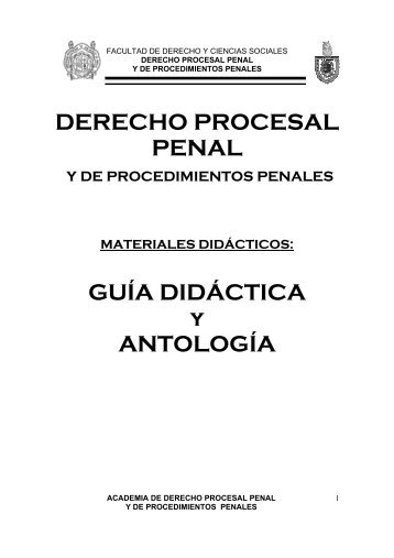 derecho procesal penal y de procedimientos penales - Facultad de ...