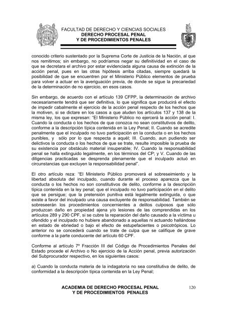 derecho procesal penal y de procedimientos penales - Facultad de ...