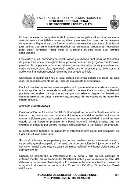 derecho procesal penal y de procedimientos penales - Facultad de ...