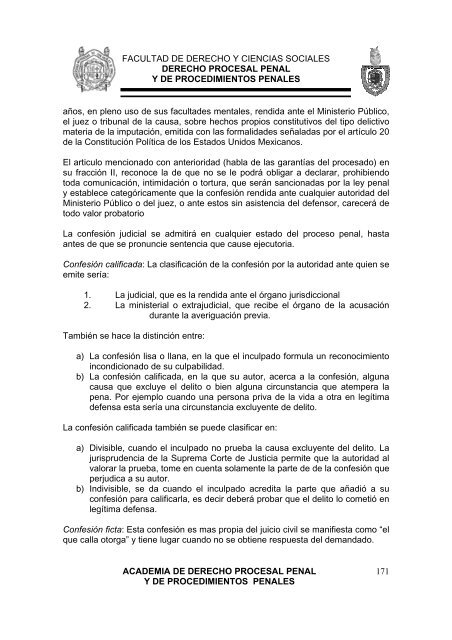 derecho procesal penal y de procedimientos penales - Facultad de ...