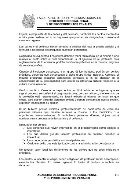 derecho procesal penal y de procedimientos penales - Facultad de ...