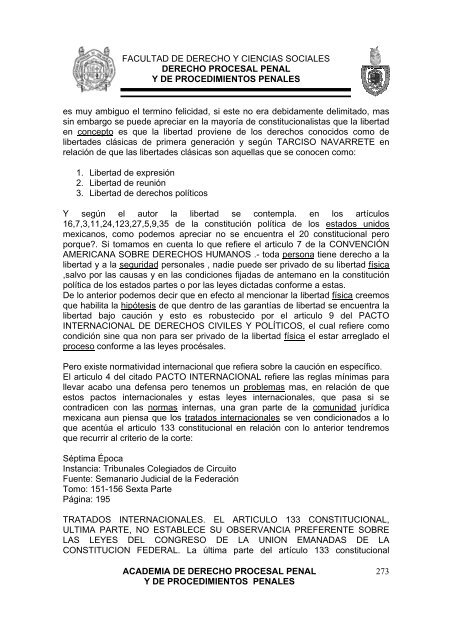 derecho procesal penal y de procedimientos penales - Facultad de ...