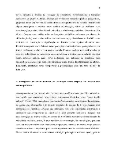 o paradigma do professor profissional-reflexivo: um olhar ... - Cereja