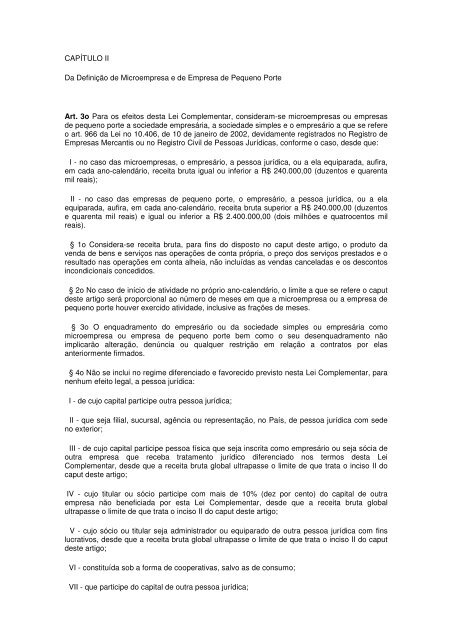 Capitulo Ii Da Definicao De Microempresa E De Empresa Usp