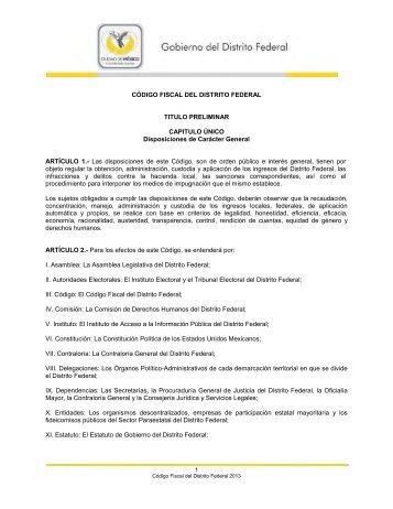 CÓDIGO FISCAL Disposicion ARTÍCULO 1. - Contraloría General ...