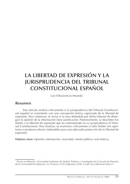 la libertad de expresión y la jurisprudencia del tribunal ...