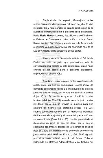 4. Juicio de amparo indirecto 76/2012-III, del índice del Juzgado ...