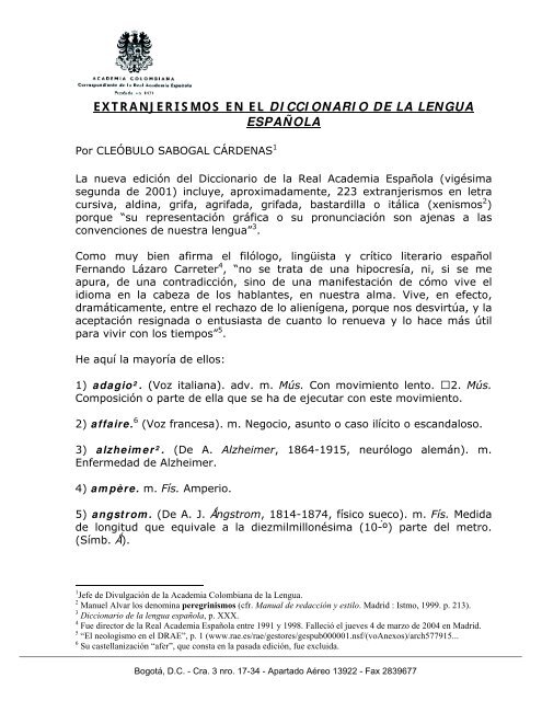 extranjerismos en el diccionario de la lengua española - Galanet.eu