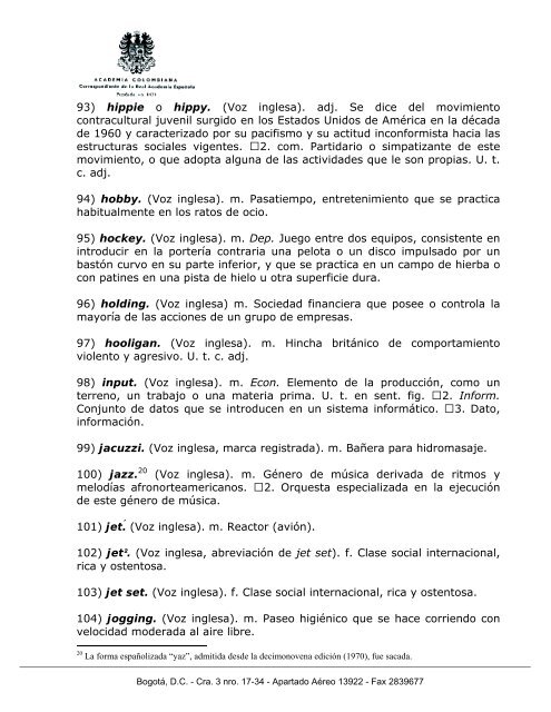 extranjerismos en el diccionario de la lengua española - Galanet.eu