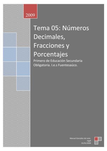 Tema 05: Números Decimales, Fracciones y ... - IES Fuentesaúco