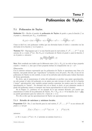 Polinomios de Taylor.
