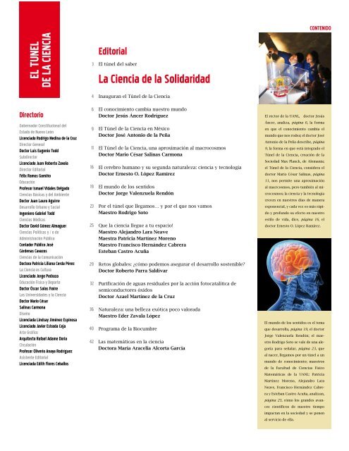 Revista Conocimiento 'El Túnel de la Ciencia' (PDF - science tunnel