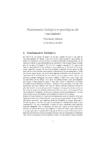 Fundamentos biológicos y psicológicos del conocimiento